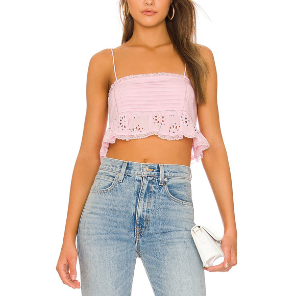 Tularosa 'Genevieve' Pink Cotton Top Size XS - Picture 1 of 5